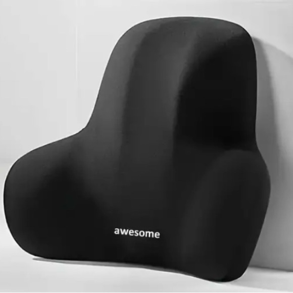 Black Ergonomic Lumbar Support Cushion